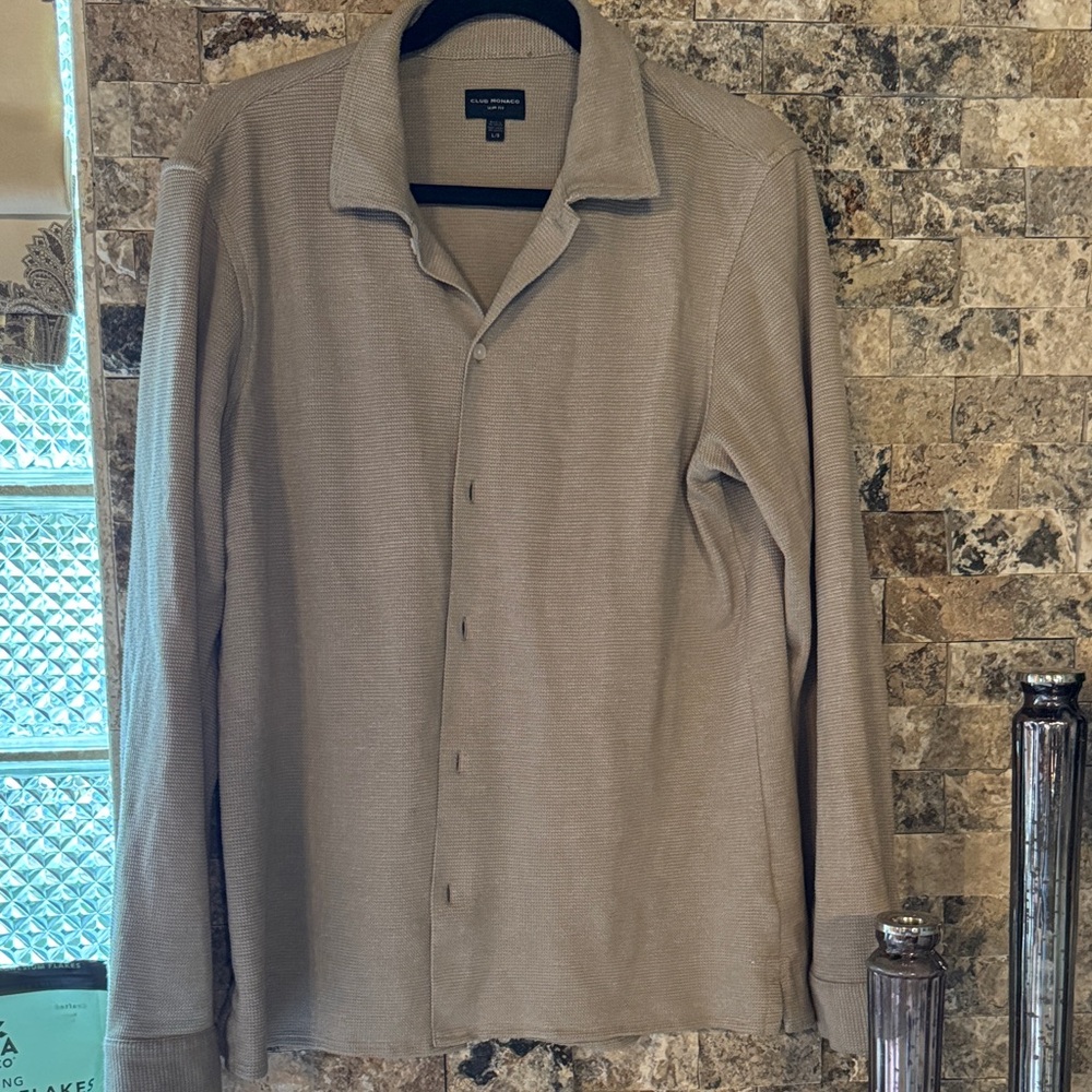 Club Monaco Light Tan Slim Fit Shirt